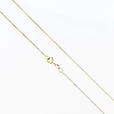 Kedja Venezia Guldfynd längd 38,5cm, bredd 0,5mm, mindre skevheter, 18K Vikt: 2,2 g