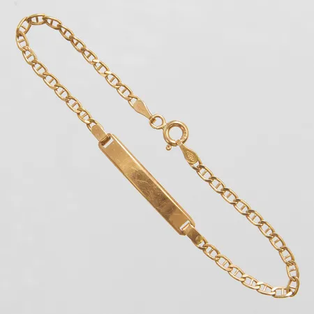 Armband Marina länk med bricka längd: 16cm, bredd: 2,5mm, 18K Vikt: 2,1 g