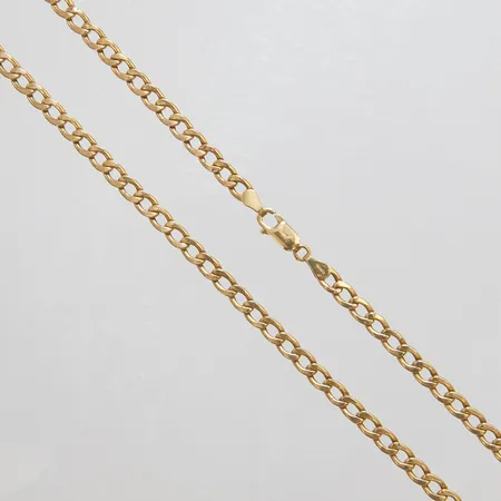 Kedja Pansar längd: 55,5cm, bredd: 4,5mm, två länkar klämda, 14K Vikt: 10,3 g