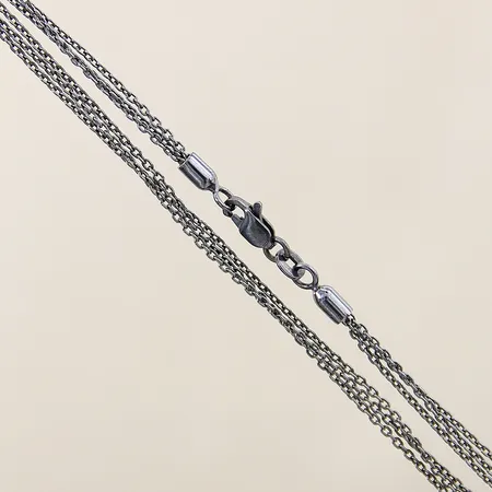 Kedja Ankar längd 42cm bredd 3mm treradig oxiderad silver 925/1000 Vikt: 5,2 g