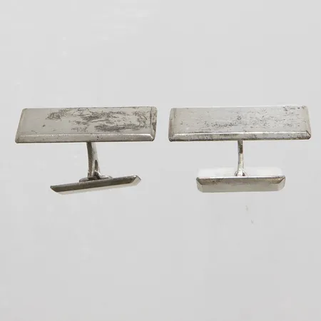 Manschettknappar längd: 33mm, bredd: 12mm, svenska stämplar, 1965, silver 925/1000 Vikt: 17,9 g