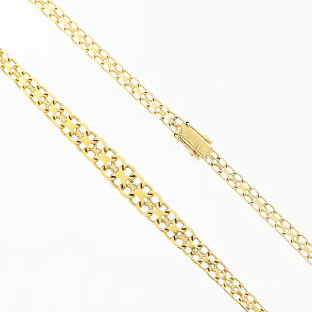 Collier doserad X-länk längd 45cm, bredd 4,5-7,5mm, lås i behov av justering, 18K Vikt: 15,2 g