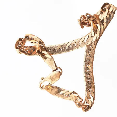 Defekt armband, längd 19cm, bredd 4,3mm, 18K. Vikt: 6,3 g
