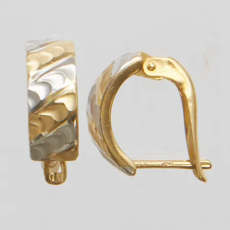 Örhängen 14x5,5mm, två färgade, 14K  Vikt: 1,5 g