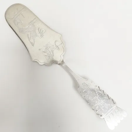 Tårtspade med same motiv, 22,5cm, delvis förgylld, 1937, ringar saknas, silver 830/1000 Vikt: 72,6 g