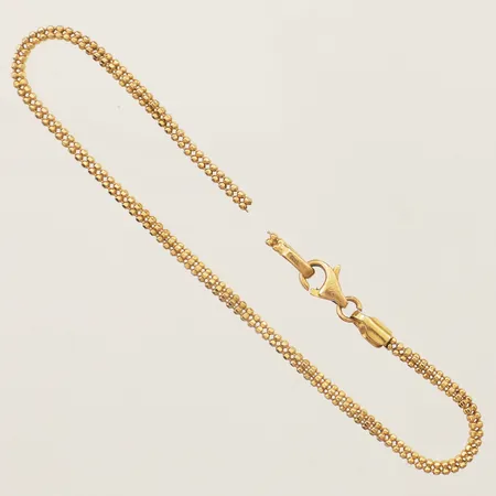 Armband dubbel länk längd 17,5cm, bredd 2mm, defekt 21K Vikt: 3,9 g