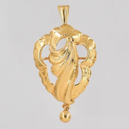 Brosch/hänge 45x24mm 18K Vikt: 2,4 g