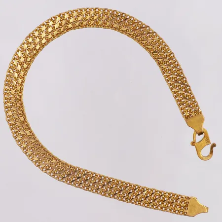 Armband X-länk längd 19cm bredd 6,3mm, s-lås, 22K  Vikt: 10,2 g