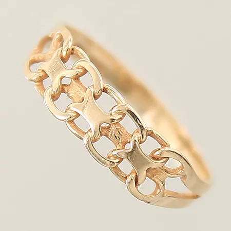 Ring X-länk stl:17 bredd 4,9mm skev skena 18K Vikt: 1,5 g