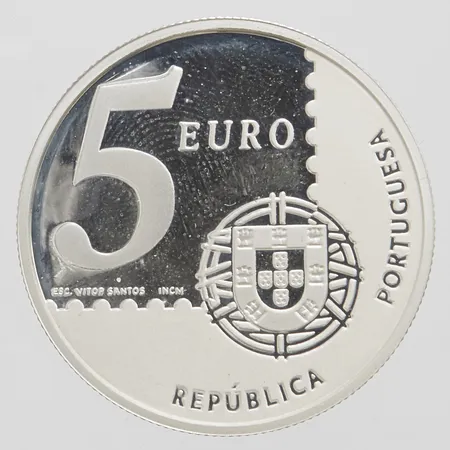 Mynt 5 euro Portugal, 2003, Ø30mm, silver 999/1000 Vikt: 14 g