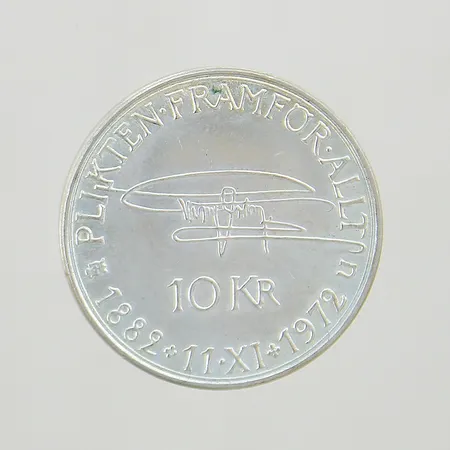 Mynt Gustaf VI Adolf 1882-1972 10kr Ø31,9mm silver 830/1000 Vikt: 18,1 g