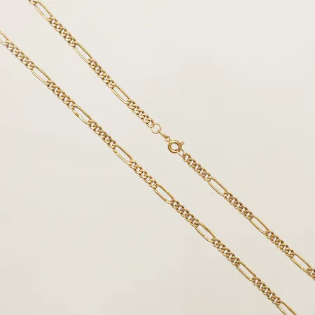 Kedja Figaro längd 48,5cm bredd 3,7mm, bucklig 18K Vikt: 7,5 g