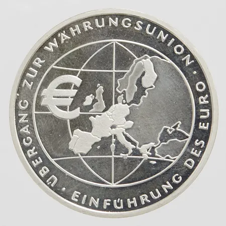 Mynt 10 euro Tyskland, 2002, Ø32,5mm, silver 999/1000 Vikt: 18 g