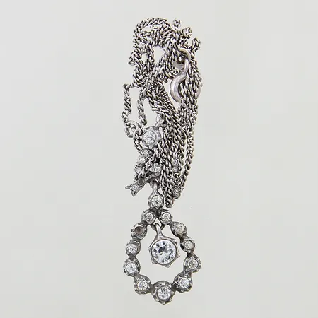 Collier med stenar defekt lås stenar saknas silver 925/1000 Vikt: 6,4 g