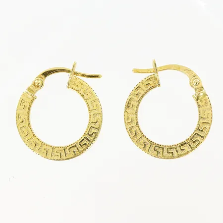 Örhängen creoler meanderbård längd 16mm, bredd 1mm, 18K  Vikt: 1 g