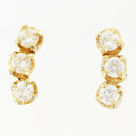 Örhängen stenar längd 10mm, bredd 3mm, saknar stopp, 18K Vikt: 1,8 g