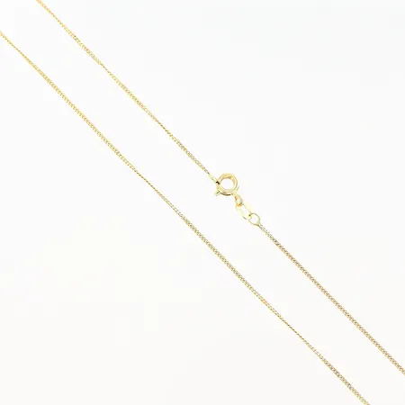 Kedja Pansar längd 40cm, bredd 1mm, skeva länkbitar, 18K  Vikt: 1,6 g