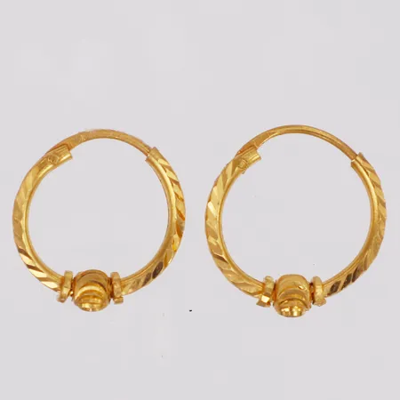 Örhängen creoler längd ca 14mm, 21K Vikt: 1,2 g