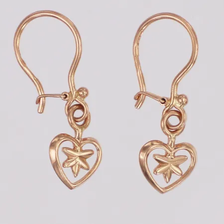 Ett par örhängen hjärtan, 25mm roséguld, 14K Vikt: 1,9 g