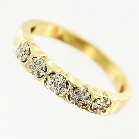 Ring Guldfynd med diamanter 35 x ca 0,005, stl:16¼, bredd 3mm, 18K Vikt: 2,8 g