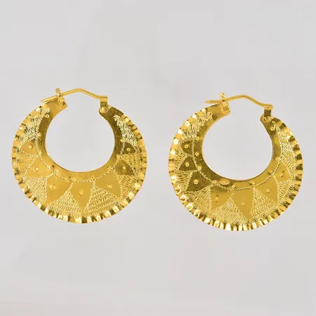 Ett par örhängen Ø 38mm 18K Vikt: 9,8 g