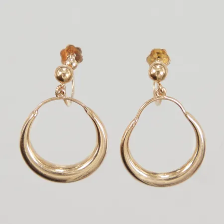 Örhängen längd 24,7mm Ø18mm, skruvlås, ojämnheter, Hertz Aktiebolaget Bernhard, 18K,  Vikt: 2,3 g