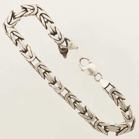 Armband Kejsarlänk längd 26cm bredd 7,9mm defekt låsögla silver 925/1000 Vikt: 69,8 g