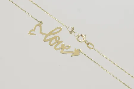 Collier Love längd 43 cm knut/lödd 18K Vikt: 2,3 g