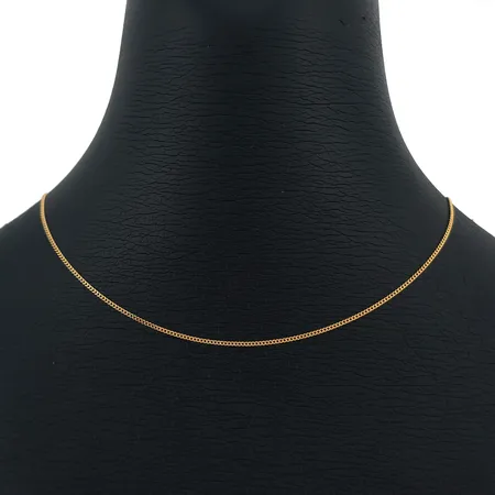 Halskedja Pansar i 18K guld, Balestra, svensk kontrollstämpel, längd 36,5 cm, bredd 1 mm, fint skick Vikt: 1,5 g