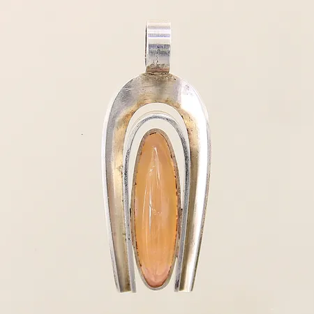 Hänge med kalcedon Kupittan kulta 40x18mm sten med nagg silver 925/1000 Vikt: 10,1 g