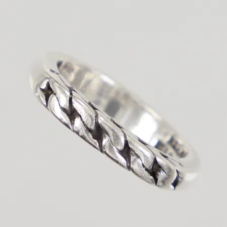 Ring stl:17 bredd 3,4-4,2mm, Norsk stämpel, 925/1000 silver, Vikt: 5,6 g