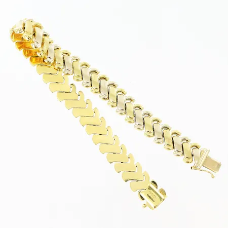 Armband frostad och blankt yta längd 19,5cm, bredd 8,5mm, 18K Vikt: 17,3 g