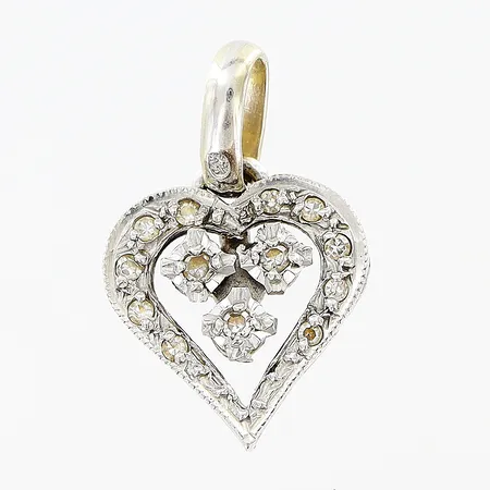 Hänge vitguld med diamanter 13 x ca 0,005ct, längd 17mm, bredd 10,5mm, 18K Vikt: 1,2 g