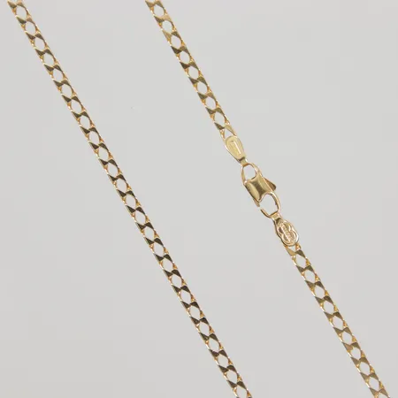 Kedja fyrkantig Pansar 55,5cm, bredd 2,5mm, UnoAErre, 18K, Vikt: 10,3 g
