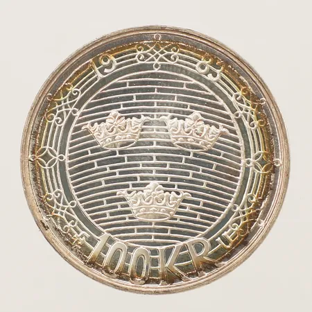 Minnesmynt 100kr Ø32mm, Sveriges riksdag Helgeandsholmen år 1983, plastetui silver 925/1000  Vikt: 16 g