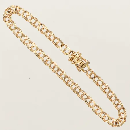 Armband Bismarck längd 15,5cm, bredd 3,9mm, GFAB 18K Vikt: 4,4 g