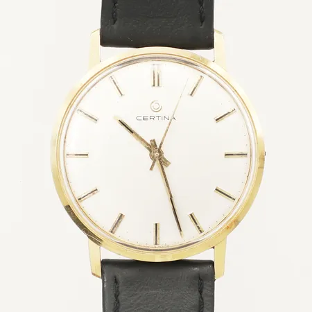 Armbandsur Certina 18K Ø33mm, manuell gravyr defekt, saknar krona läderarmband, inga tillbehör