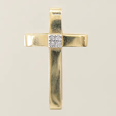 Hänge Kors med diamanter 4 x ca 0,01ct 23,8x14,8mm 14K Vikt: 1,5 g