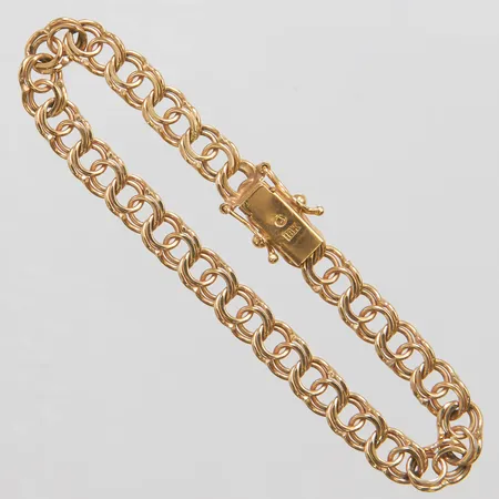 Armband Bismarck längd: 16,5cm, bredd: 6mm, kistlås, 18K  Vikt: 10,5 g
