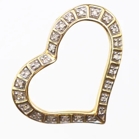 Hänge hjärta med vita stenar, längd 25,3mm, bredd 26,4mm, 18K. Vikt: 4,4 g