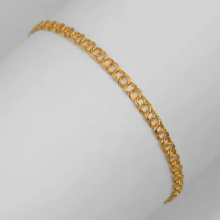 Armband Bismarck i 18K guld, längd 17,3 cm, bredd 3 mm, fint skick Vikt: 2,2 g