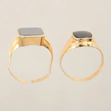 2 Klackringar defekta, stenar, bucklor 18K Vikt: 7,4 g