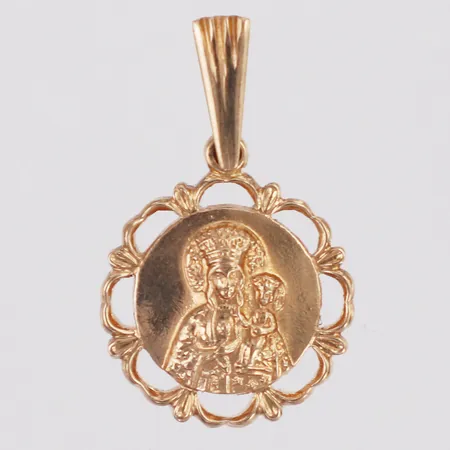 Hänge jungfru Maria & Jesus, 28mm, 14K Vikt: 4,2 g