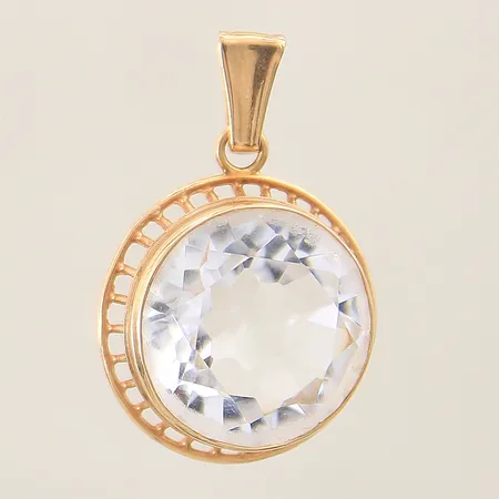 Hänge med bergskristall 33x22mm 14K Vikt: 5,8 g