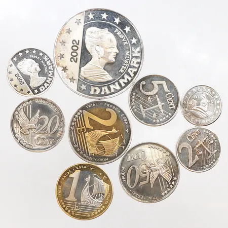 Mynt, Danmark 2002, olika storlekar, äkthetsintyg, 925/1000 silver. Vikt: 71,5 g