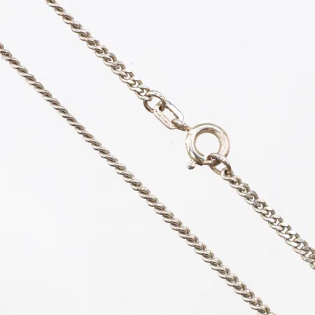 Kedja pansar, längd 60cm, bredd 2mm, 925/1000 silver.  Vikt: 6,8 g
