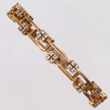 Armring med vita stenar Ø58mm, sten saknas, ostämplad, 18K Vikt: 19,1 g