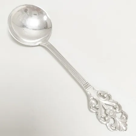 Marmeladsked, modell viking ros, 13cm, importstämplad, silver 830/1000 Vikt: 17,1 g