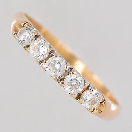 Ring med vita stenar stl 16½ 14K Vikt: 1,7 g