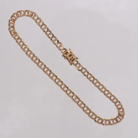 Armband Bismarck längd 19,5cm, bredd 4,2mm, GFAB. 18K Vikt: 5,3 g
